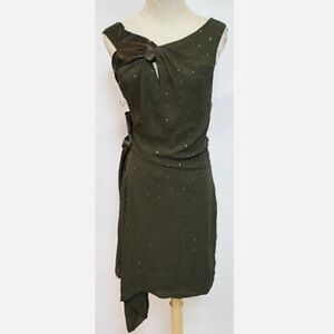 BCBG MAXAZRIA RUNWAY Holiday Cocktail Asymmetrical Black Dress w/ Rhinestones